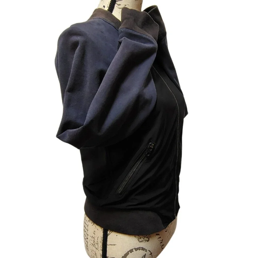 Lululemon Athletica Womens Var-City Bomber Jacket 6 Black Navy Full Zip Sporty - Picture 6 of 10